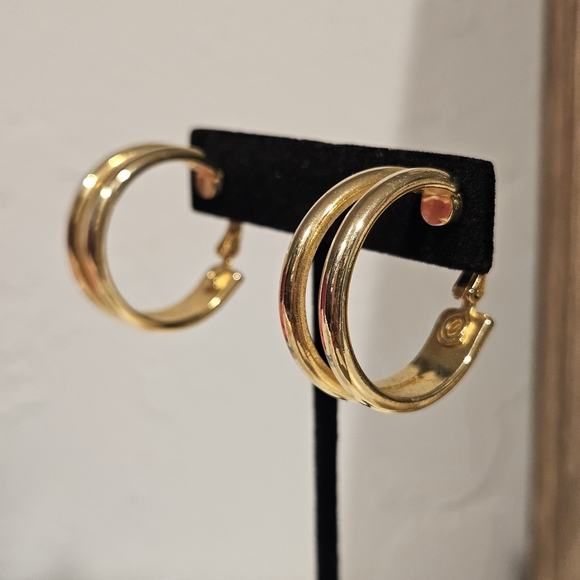 Jewelry - Elegant Vintage Gold Double Hoop Earrings Women's Jewelry